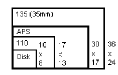 Figure 3 - Relative Size of different Negatives Formats